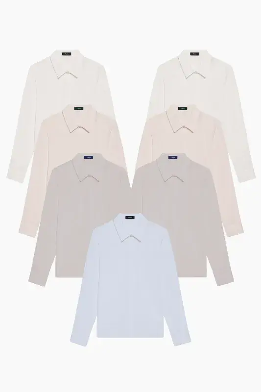 Women’s Cotton Shirt Dry Cleaning Bundle – 7 Shirts