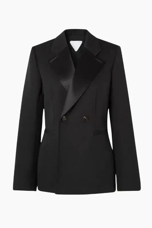 Expert Dry Cleaning for Satin-Trimmed Wool Double-Breasted Blazers Expert Dry Cleaning for Satin-Trimmed Wool Double-Breasted Blazers